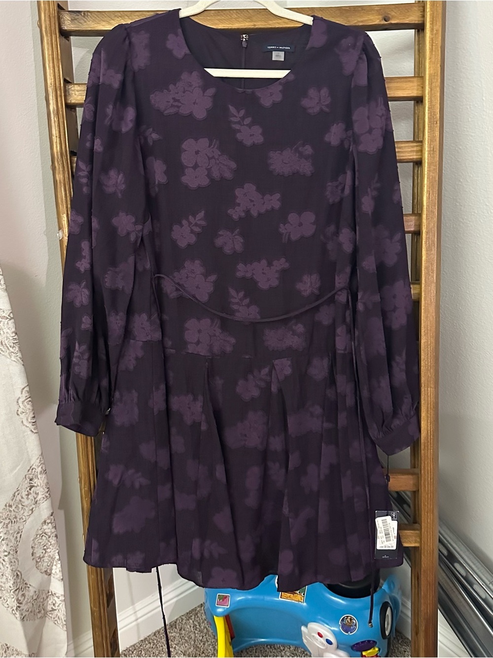 Tommy Hilfiger Purple Floral Long Sleeve Dress